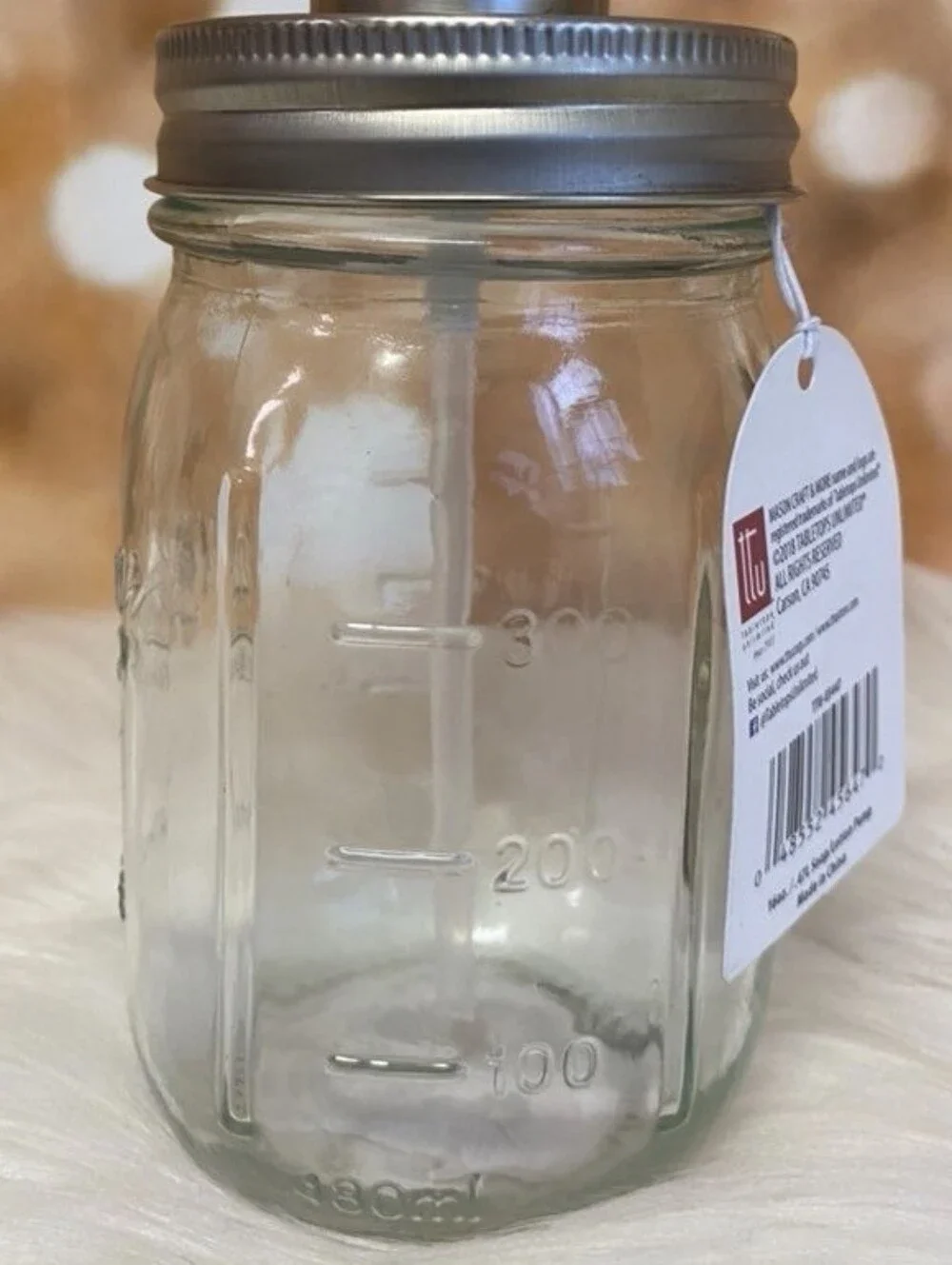 Americana Mason Craft and More Mason Jar Clear Soap Or Lotion Dispenser